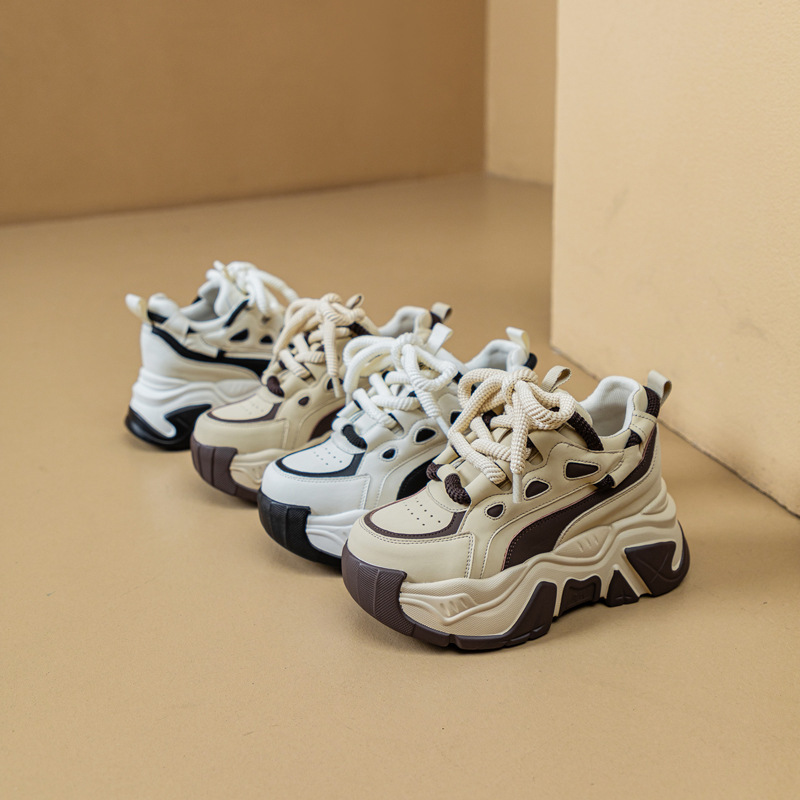 厚底 ボリュームソール配色デザイン厚底スニーカー