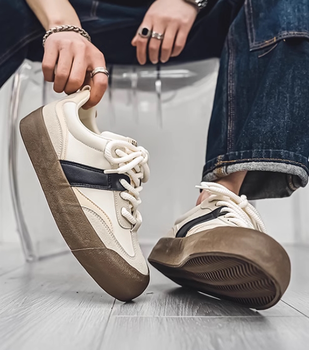 厚底スポーツシューズ メンズ運動靴 ローカット