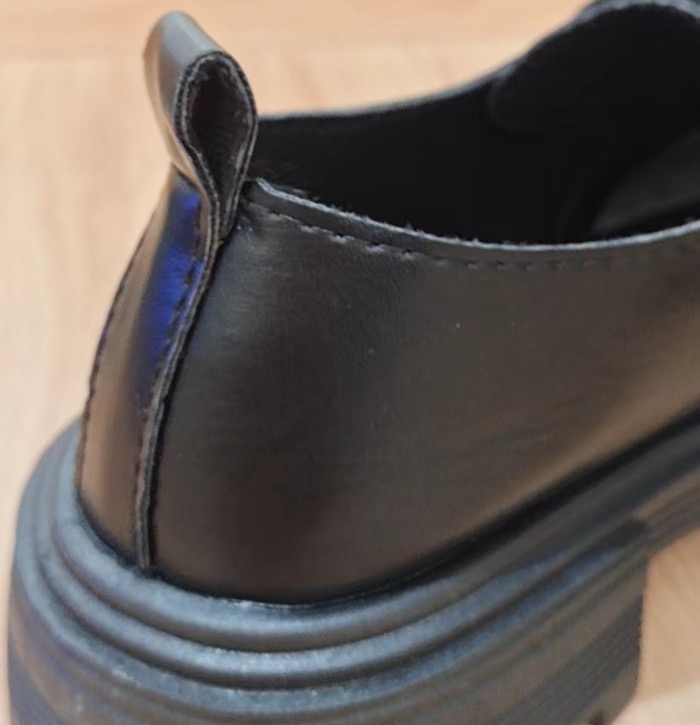 【美脚・脚長】厚底ローファー（紐付き・5.5cm太ヒール・光沢/マット）トレンドデザイン