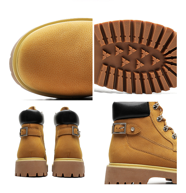 男女兼用ハイカット厚底作業靴 全3色 野外対応重厚ブーツ