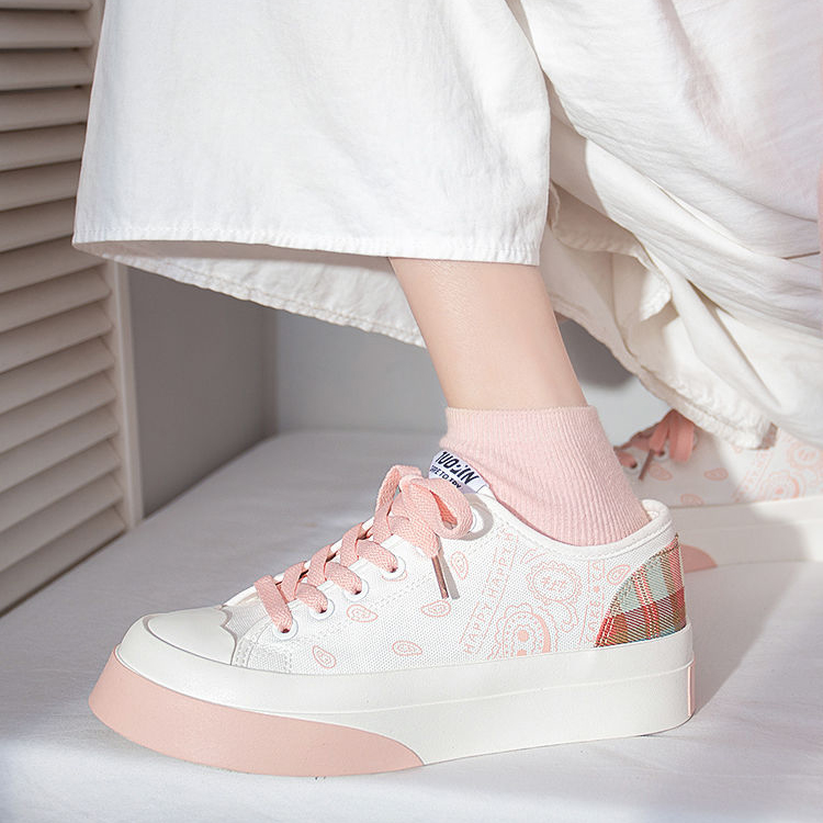 レディース厚底スニーカー紐靴白茶色可愛い脚長効果