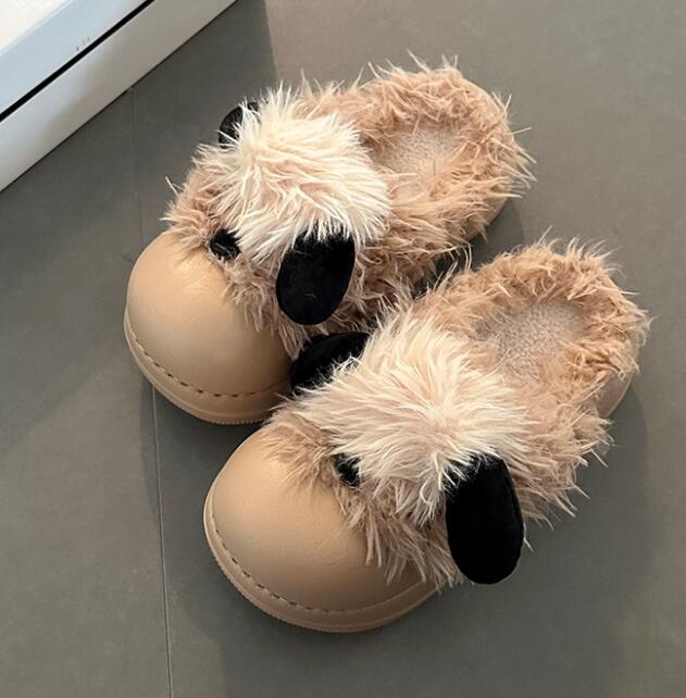 【あったか柔らか】もこもこ厚底サンダル（4cm・秋冬つっかけ）