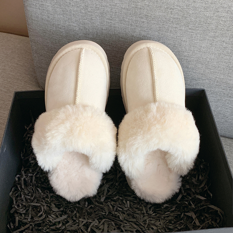 もこもこファー厚底スリッパ