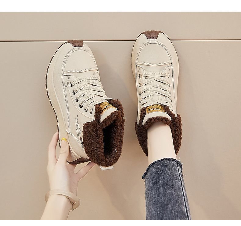 レディース裏起毛ショートブーツ厚底防寒靴