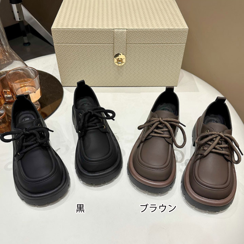 厚底スニーカー レディース 紐靴 マニッシュシューズ 新作