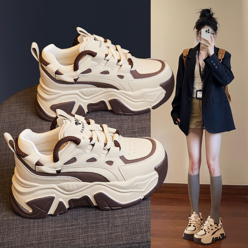 厚底 ボリュームソール配色デザイン厚底スニーカー