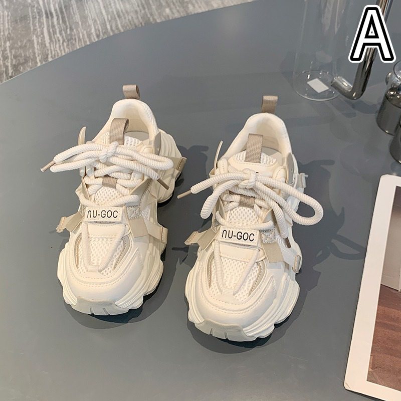 厚底メッシュスニーカー レディース 小柄さん向け運動靴