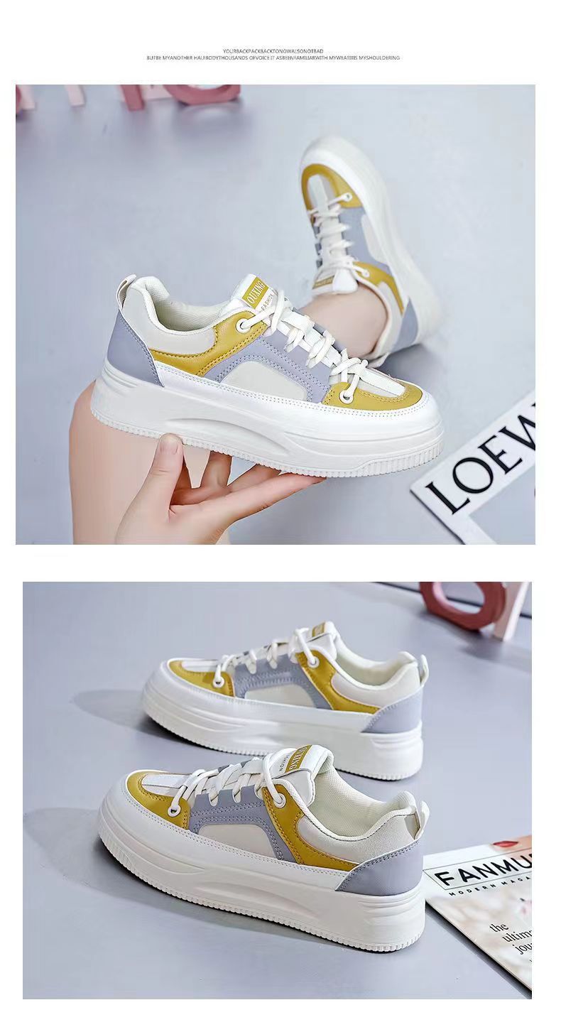 レディース厚底スニーカー紐靴滑り止め楽ちん歩きやすい