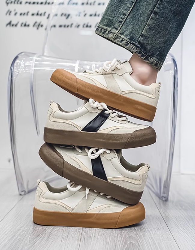 厚底スポーツシューズ メンズ運動靴 ローカット