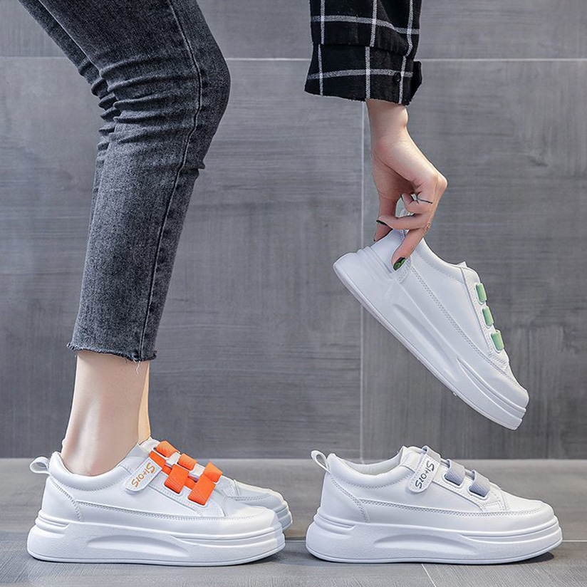 春夏新作 厚底スニーカー マジックテープ 美脚効果 カジュアル