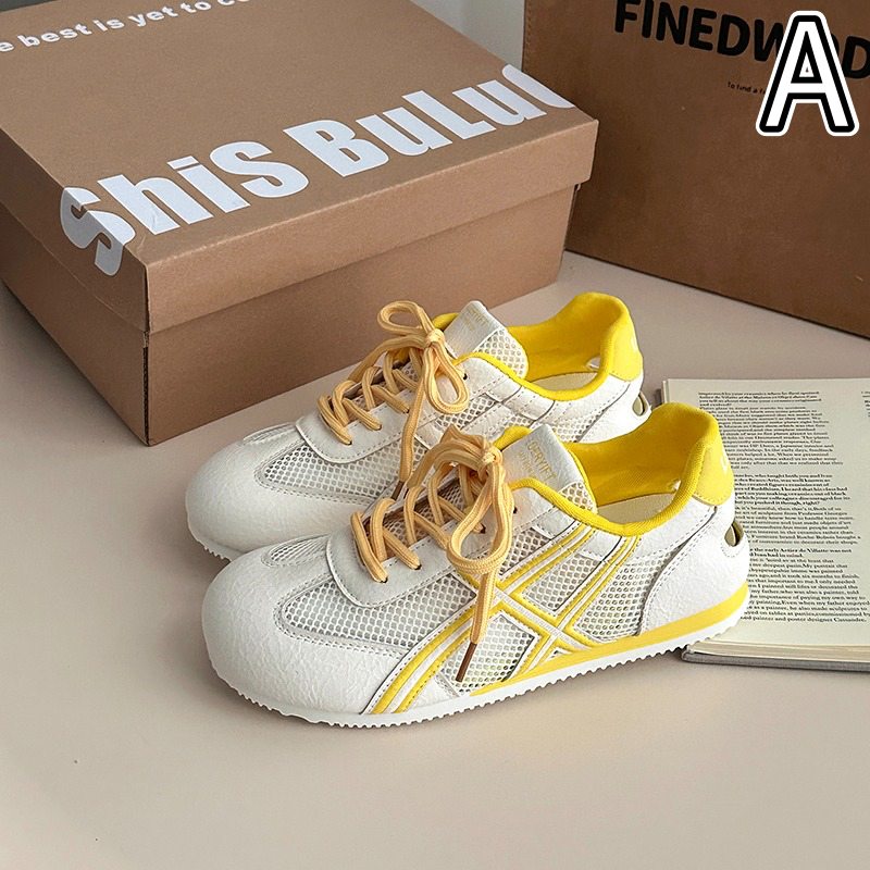 レディース厚底スポーツシューズ通気性メッシュ運動靴