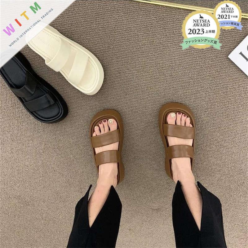 +4cm厚底サンダル レディース 滑り止め 歩きやすい美脚