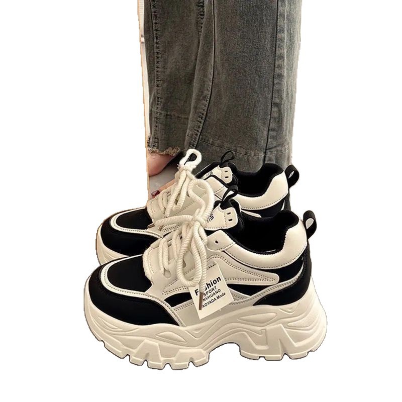 厚底 ボリュームソール配色スポーツ厚底スニーカー