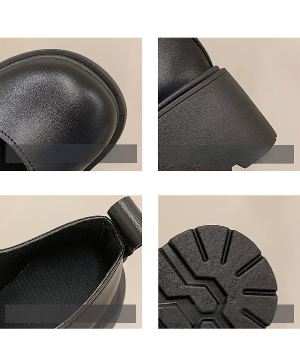 厚底ローファー レディース 韓国風 美脚 丸み靴