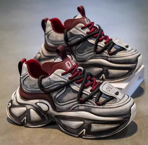 厚底スポーツシューズ メンズ運動靴 ローカット