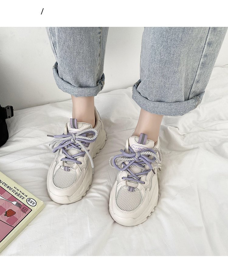 春夏新作 通気性抜群の厚底スニーカー 軽量美脚