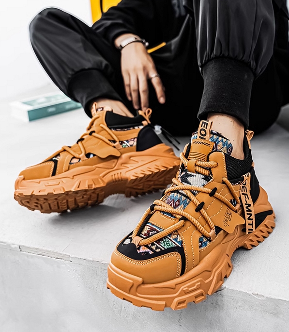 厚底スポーツシューズ メンズ運動靴 デッキスニーカー