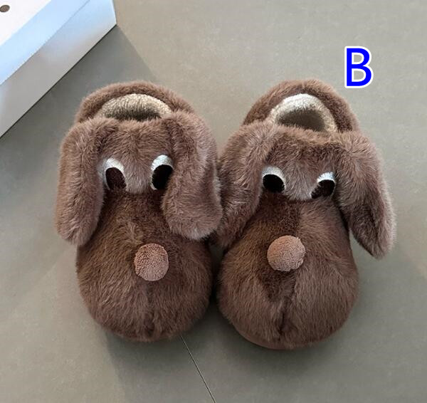 【ほっこり可愛い】犬モチーフ厚底ルームシューズ（3cm・もこもこファー・秋冬）