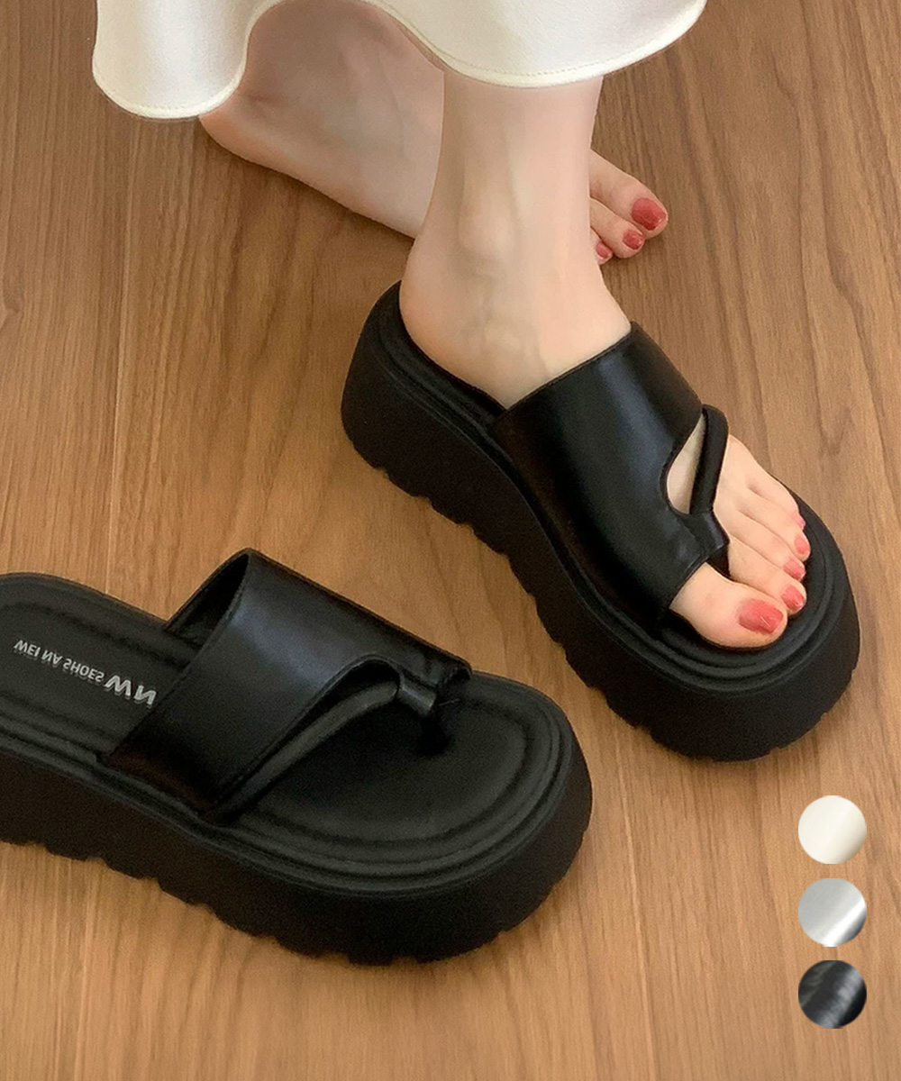 厚底トングサンダル レディース 美脚サンダル