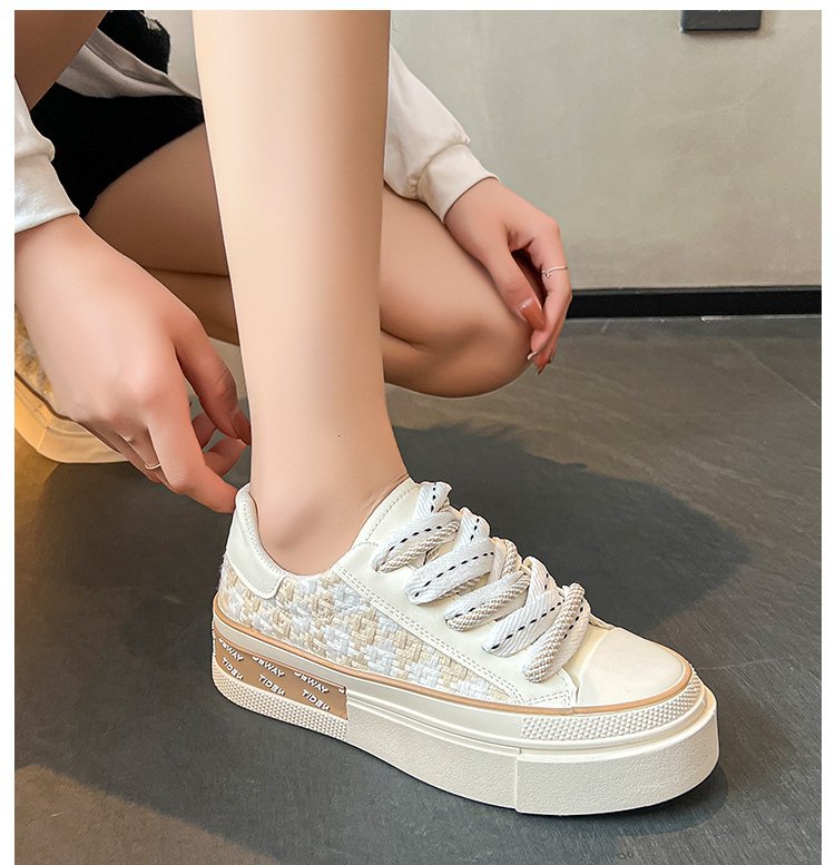 【ギンガムチェック×美脚スタイルアップ×韓国系】6.0cm厚底スニーカー