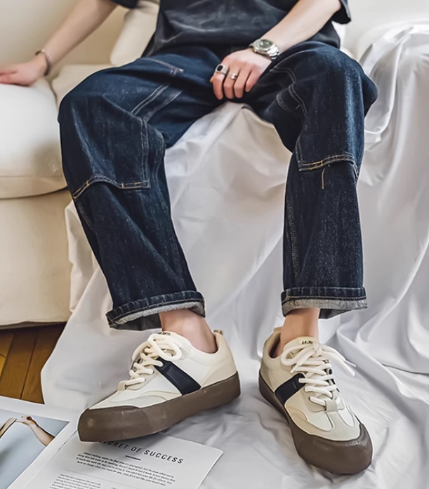 厚底スポーツシューズ メンズ運動靴 ローカット