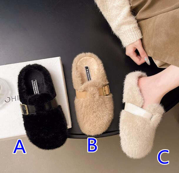 【ふわもこ快適】ベルト付き厚底ファーミュール（3.5cm・秋冬）