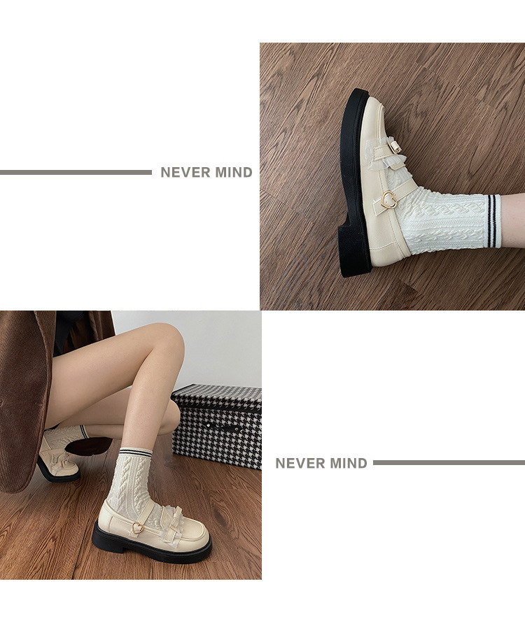 2024新作 厚底ローファー ストラップ付き 美脚効果 黒 ベージュ