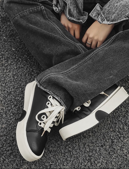 厚底スポーツシューズ メンズ ローカット運動靴