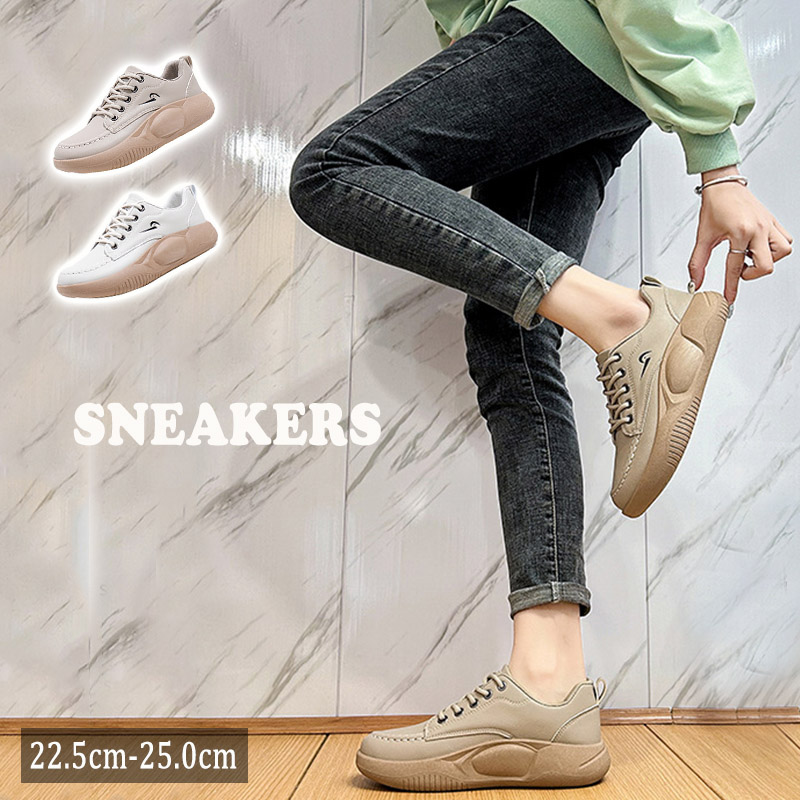 【丸みフォルム×美脚スタイルアップ×韓国系】3.5cm厚底スニーカー