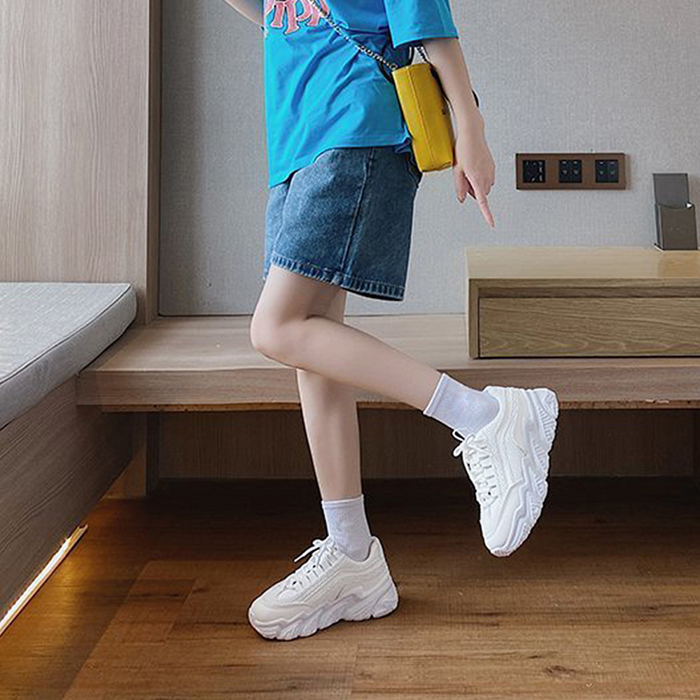 レディース厚底スニーカー韓国風スポーツシューズ
