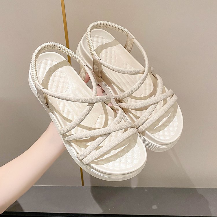 厚底商品 クロスストラップ厚底サンダル