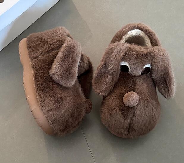 【ほっこり可愛い】犬モチーフ厚底ルームシューズ（3cm・もこもこファー・秋冬）