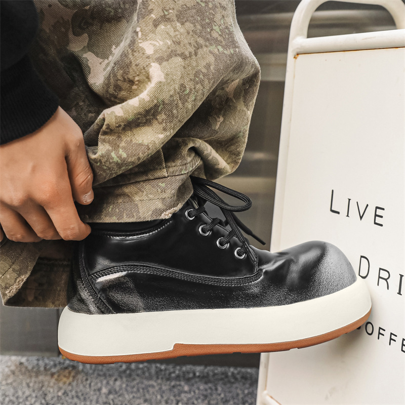 男女兼用ハイカット厚底スニーカー ストリート系ウォーキングシューズ