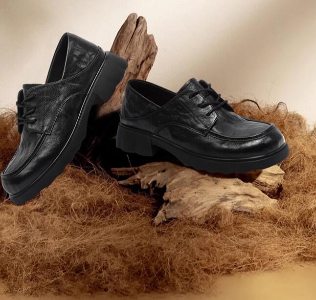 【高品質レザー×脚長×大人キレイめ】+4.5cm厚底ローファー｜ブラック・25cm対応
