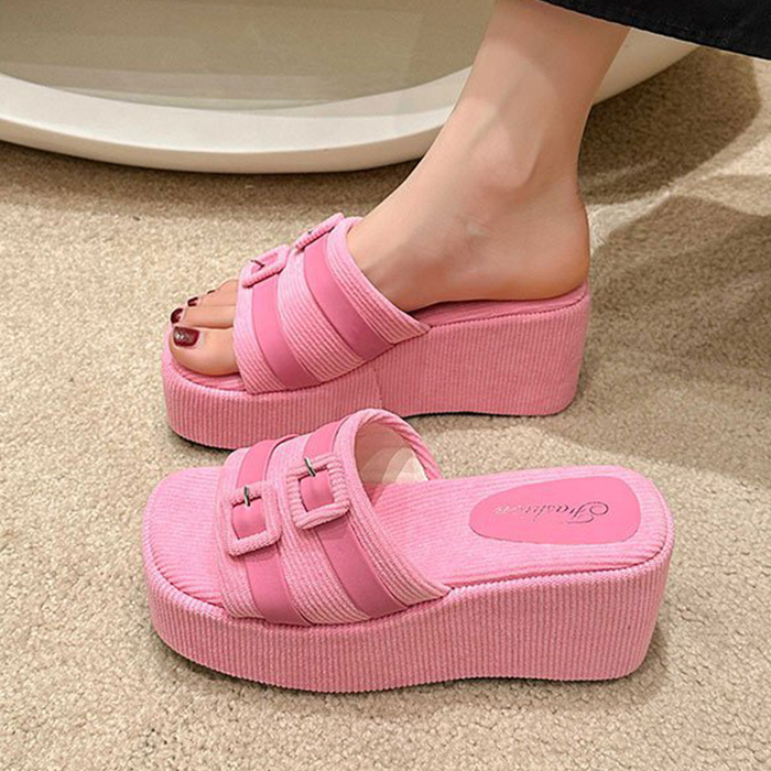 厚底サンダル 軽量 通気性 ウェッジソール スタイルアップ