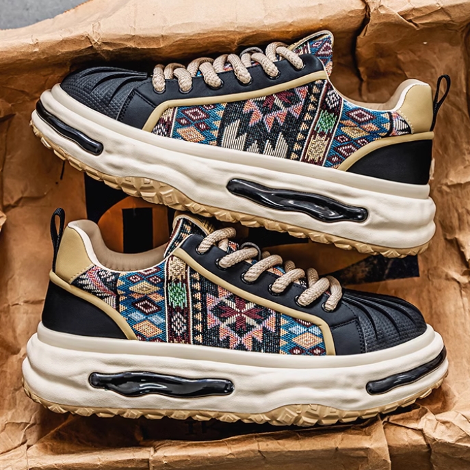 厚底スポーツシューズ メンズ運動靴 ローカット