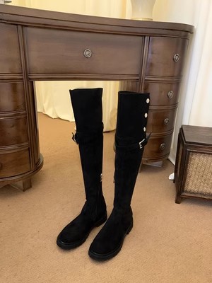 厚底商品 もこもこリボン付き厚底ロングブーツ