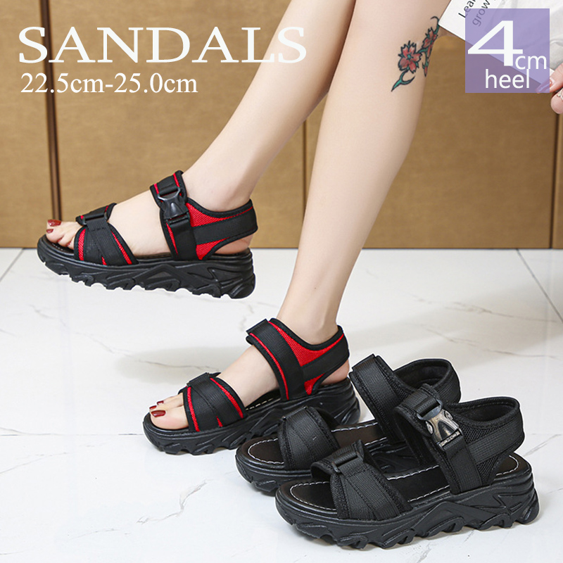 美脚効果抜群厚底サンダル軽量通気性抜群脚長