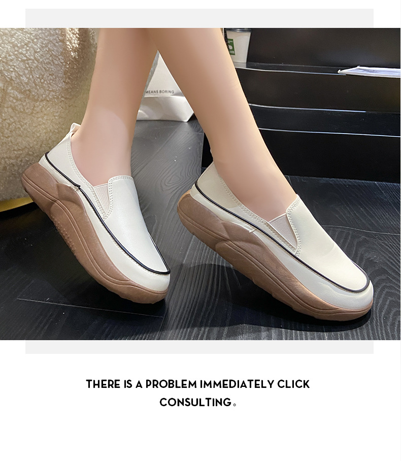 【レトロ配色×美脚スタイルアップ×韓国系】3.5cm厚底スリッポンスニーカー