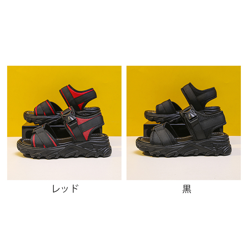 美脚効果抜群厚底サンダル軽量通気性抜群脚長