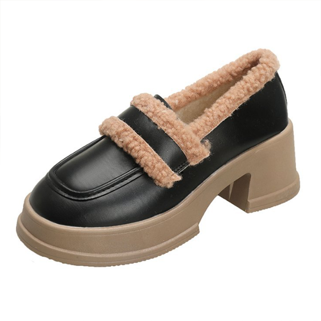 裏ボア厚底ローファー レディース 美脚効果 通勤通学