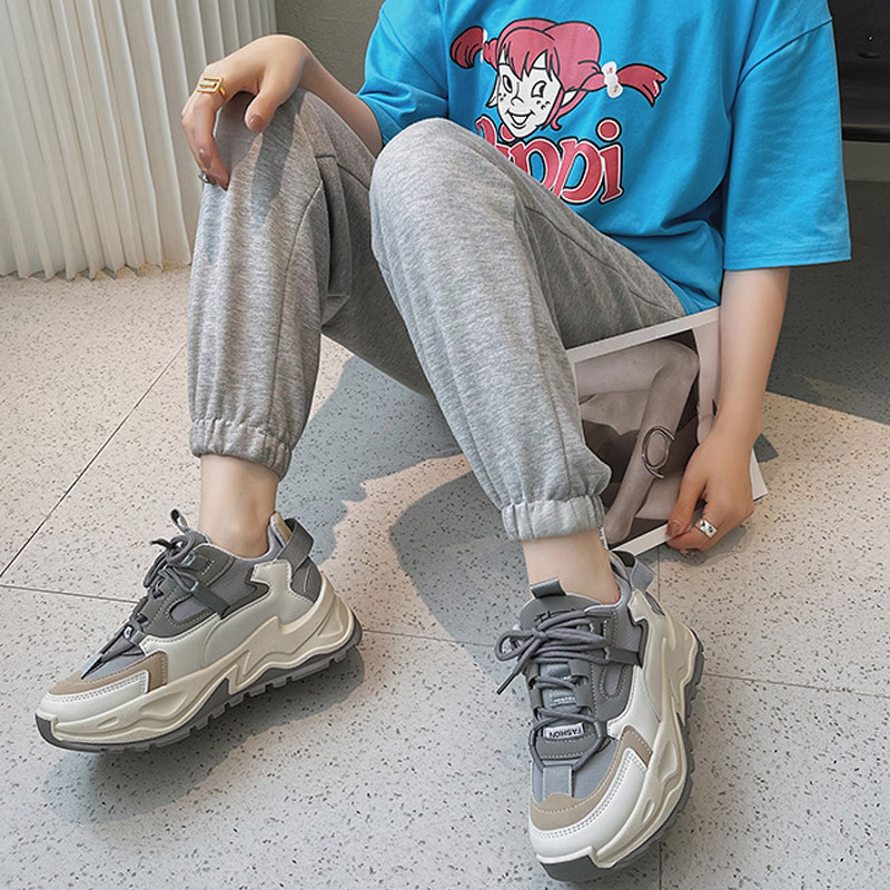 秋冬新作 厚底スニーカー 美脚効果 通気性抜群 カジュアルシューズ