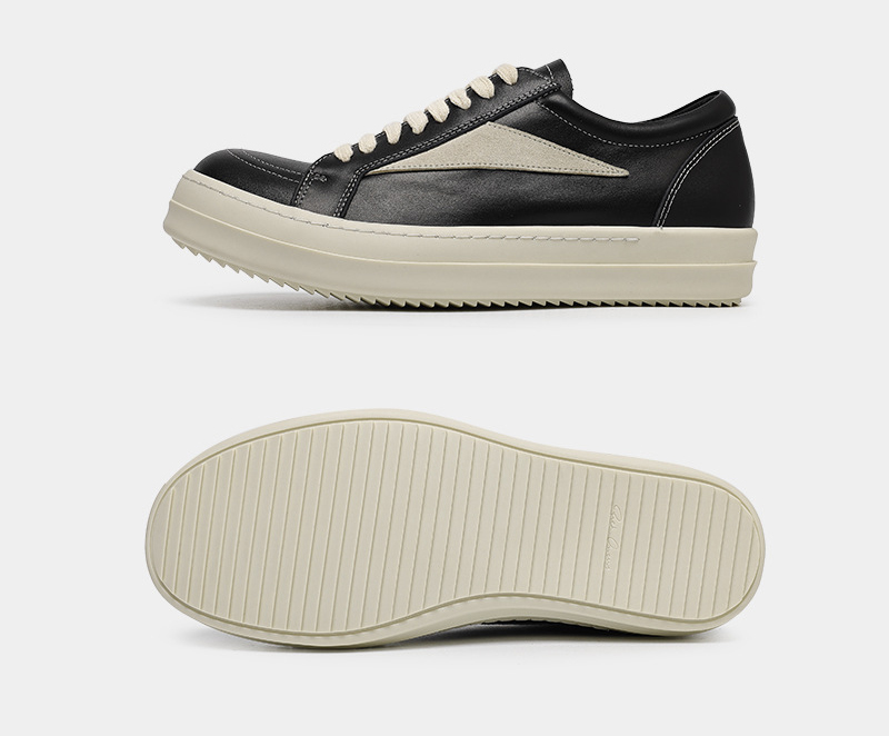 男女兼用厚底スニーカー黒白配色ストリート系ウォーキングシューズ