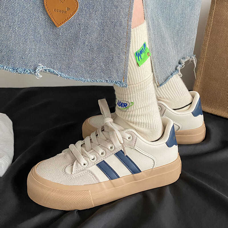 秋冬厚底スニーカー ローカット カジュアル靴