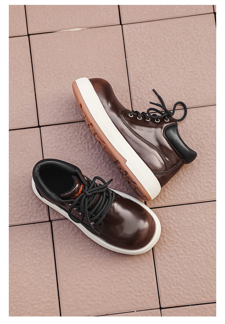 男女兼用ハイカット厚底スニーカー ストリート系ウォーキングシューズ