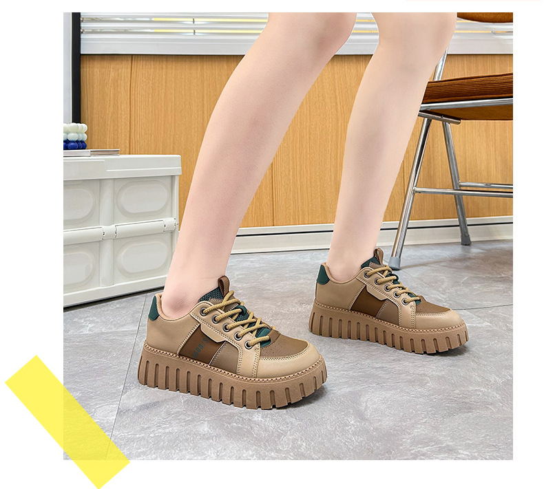 【レトロ配色×美脚スタイルアップ×韓国系】5.0cm厚底スニーカー