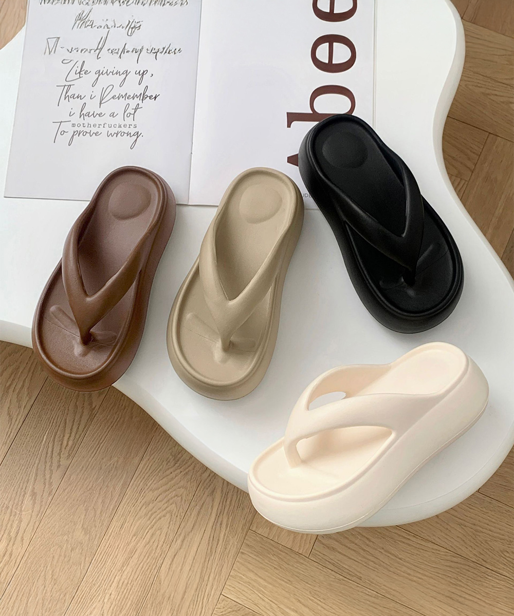 +5cm厚底トングサンダル レディース 歩きやすい夏サンダル