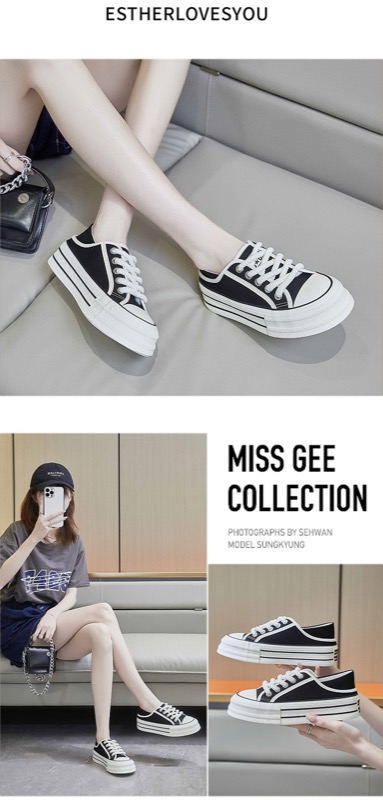 厚底スニーカー 紐付きローカット 女性用カジュアル靴