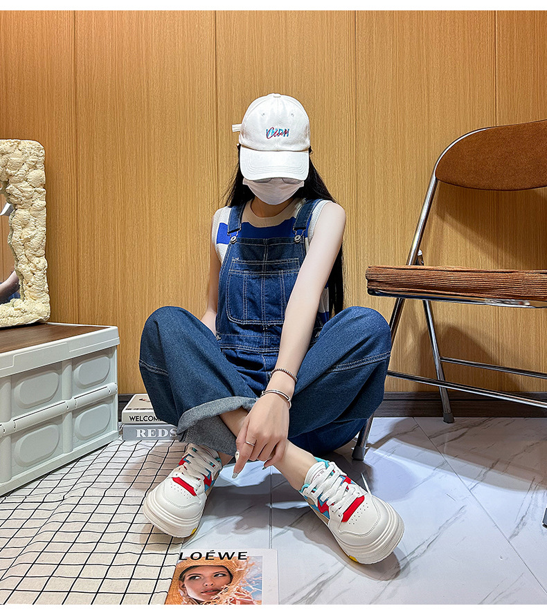 【白スニーカー×通気メッシュ×韓国系】3.0cm厚底スニーカー