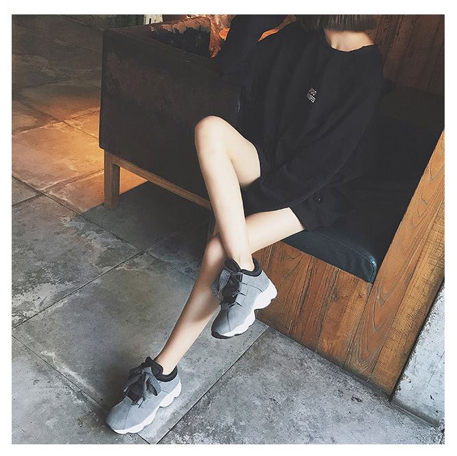 レディース厚底スニーカー裏起毛対応ローカット運動靴